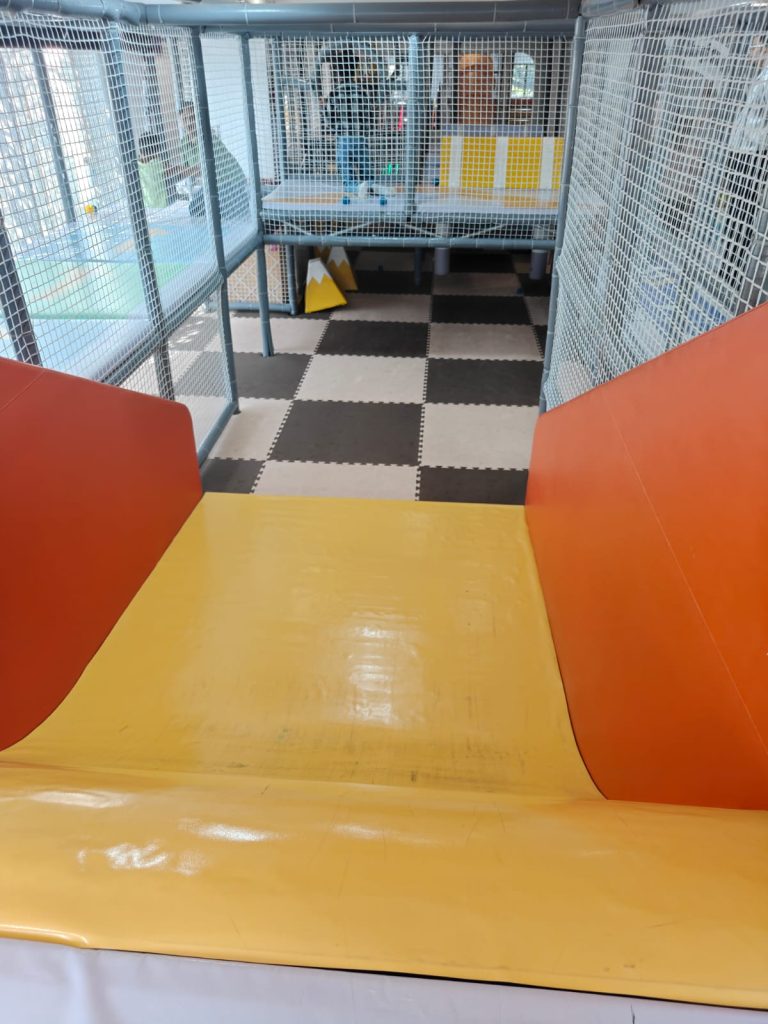 Padded play tunnels in the soft play zone at Topsy Turvy Nagpur