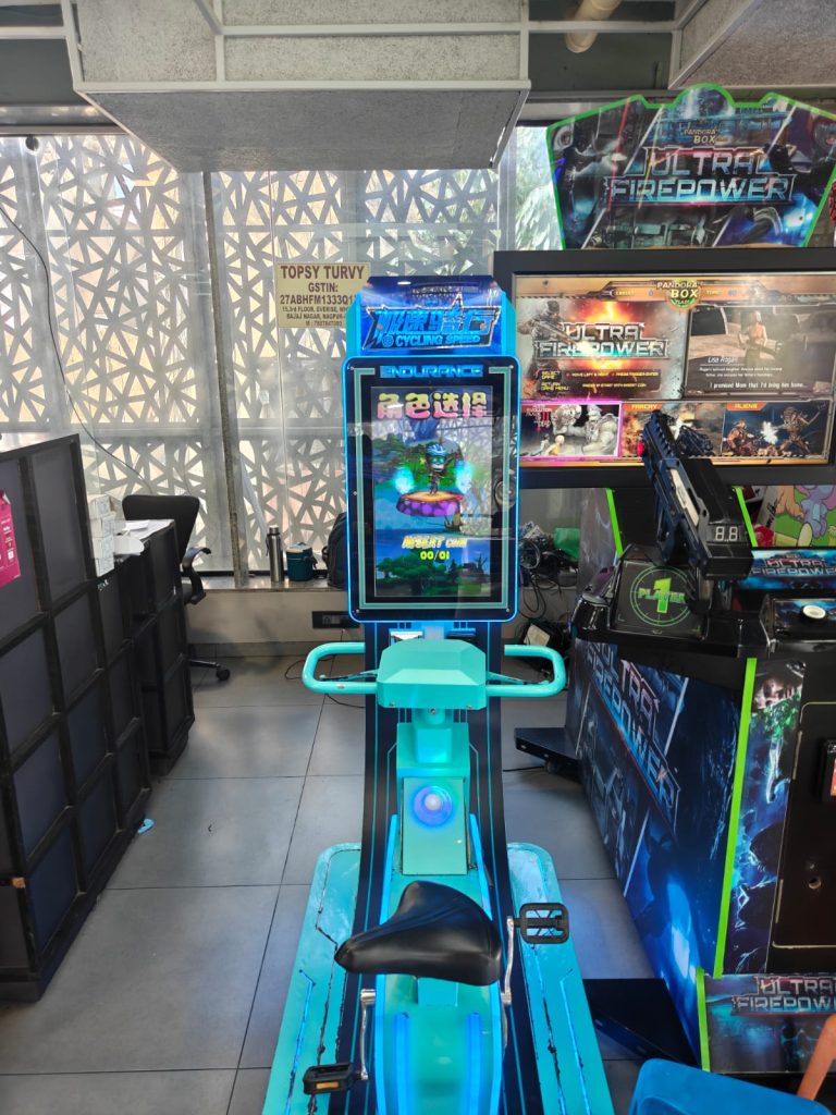 Kids playing arcade games at Topsy Turvy gaming zone Nagpur