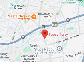 Topsy Turvy kids playzone location map, WHC Road Nagpur